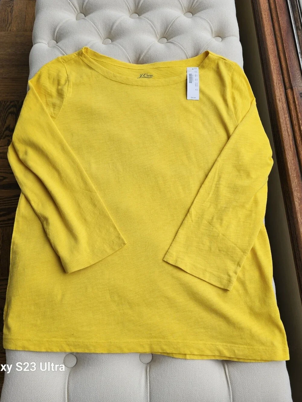 New! J Crew Sz M Painter Boatneck T-shirt Yellow Cotton Top NWT